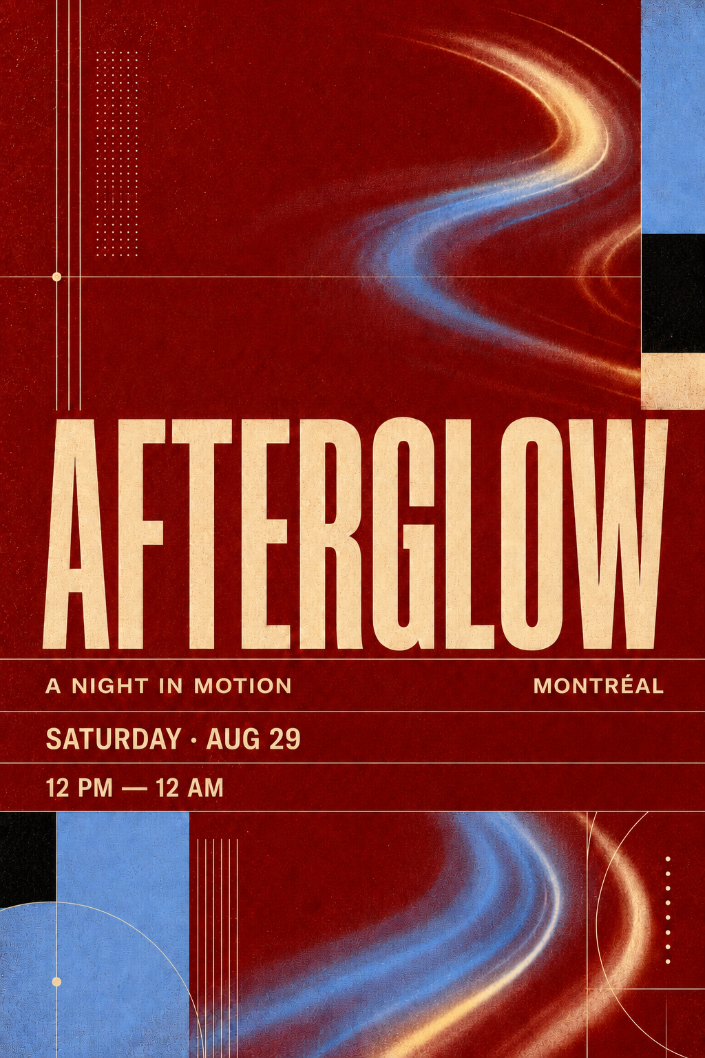 Afterglow electronic music event poster
